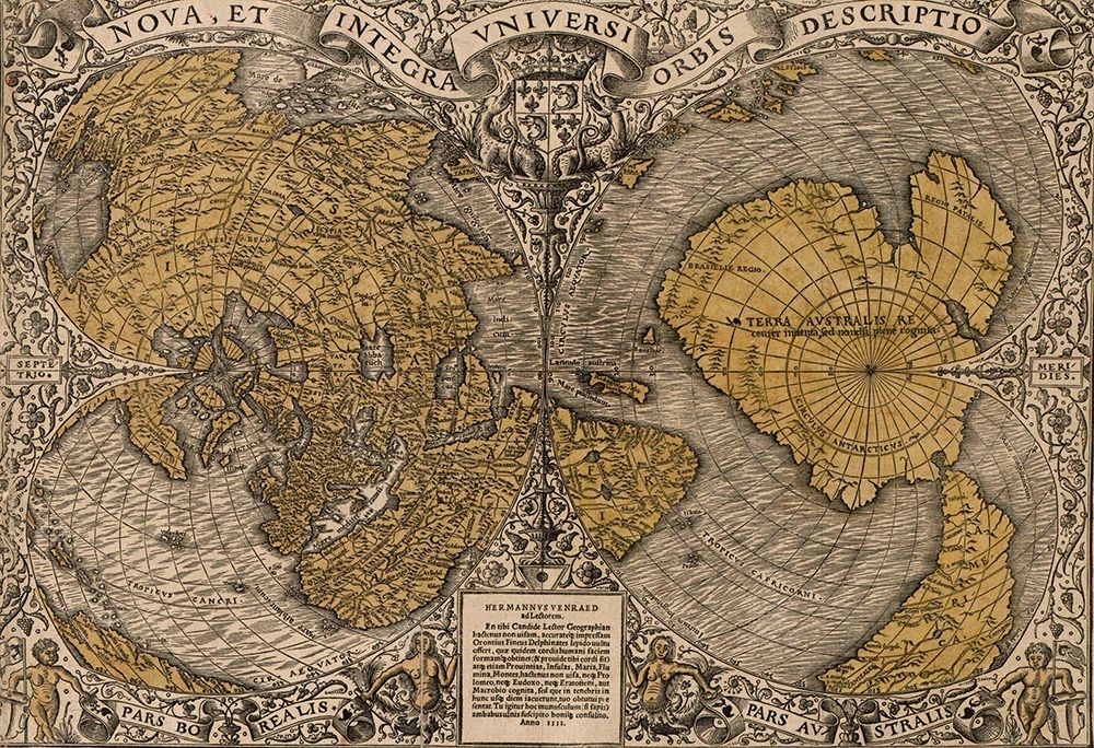 Earth 1531 world map art print by Vintage Maps for $57.95 CAD