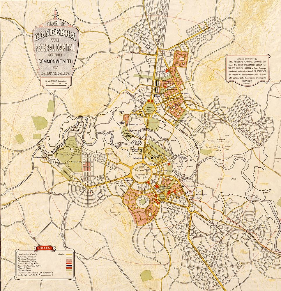 Canberra Australia 1927 art print by Vintage Maps for $57.95 CAD