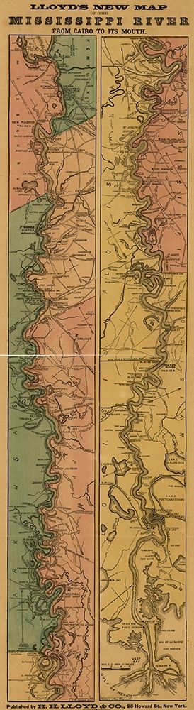 Mississippi River from Cairo to its mouth 1863 art print by Vintage Maps for $57.95 CAD