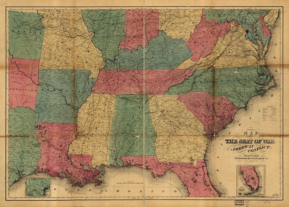 Seat of War 1865 art print by Vintage Maps for $57.95 CAD