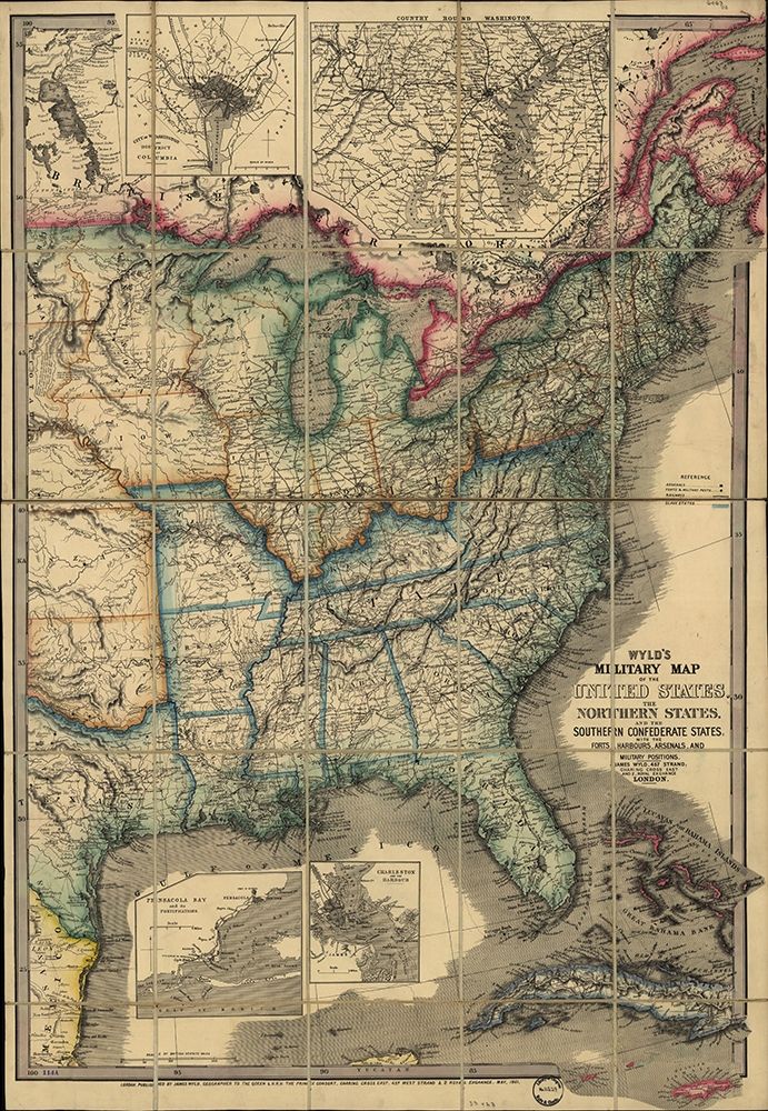 Military Map of the United states 1861 art print by Vintage Maps for $57.95 CAD