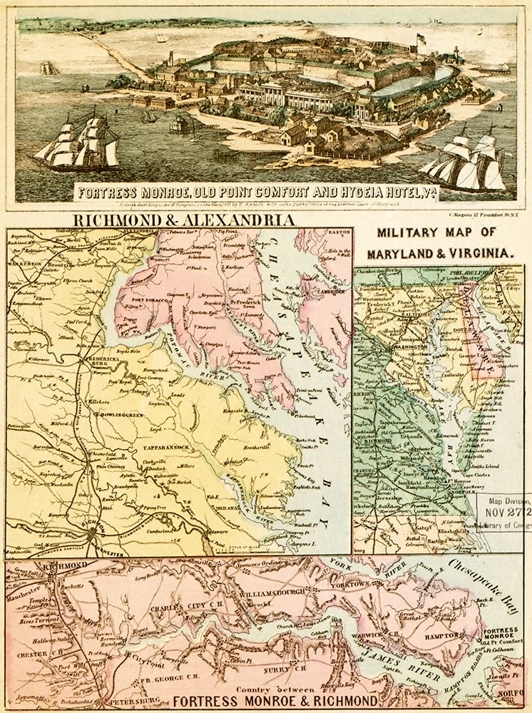 Pictorially enhanced map with hotel 1861 art print by Vintage Maps for $57.95 CAD