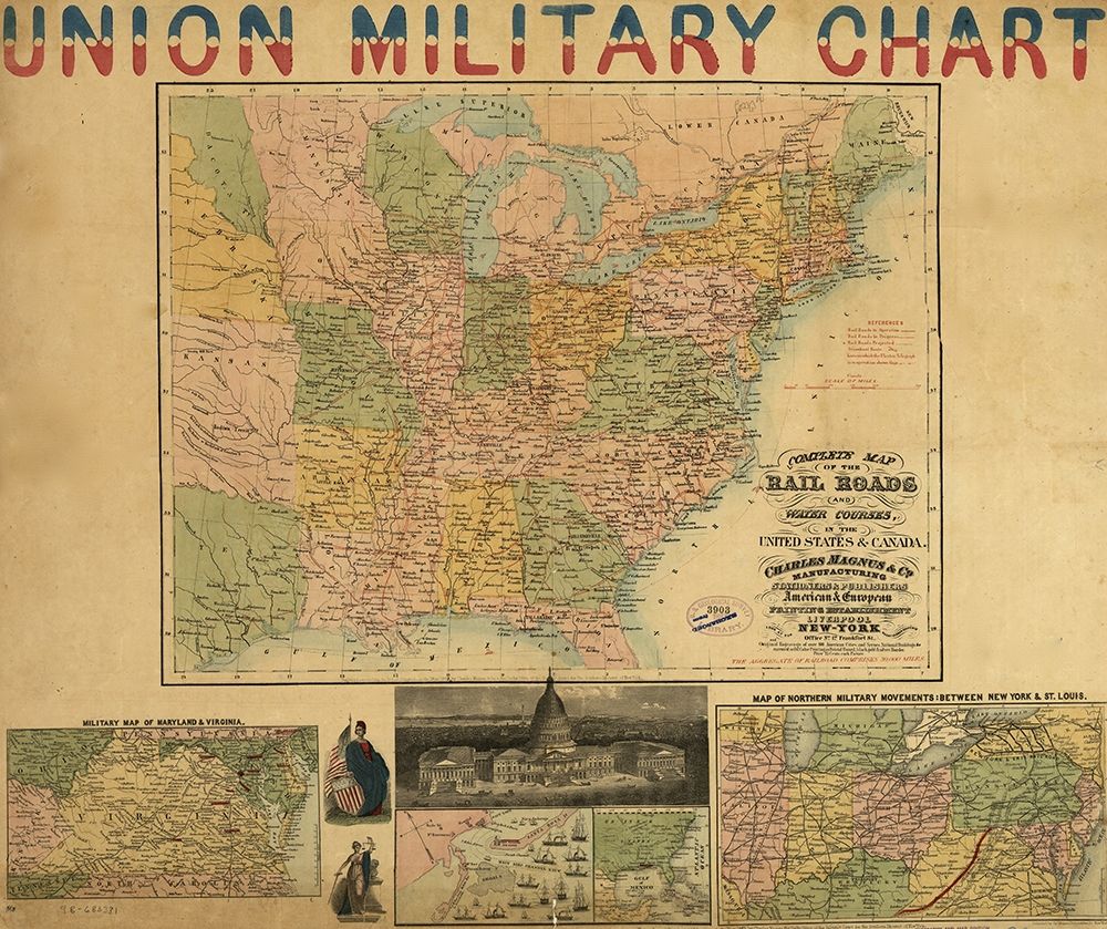 Union Military Chart 1861 art print by Vintage Maps for $57.95 CAD