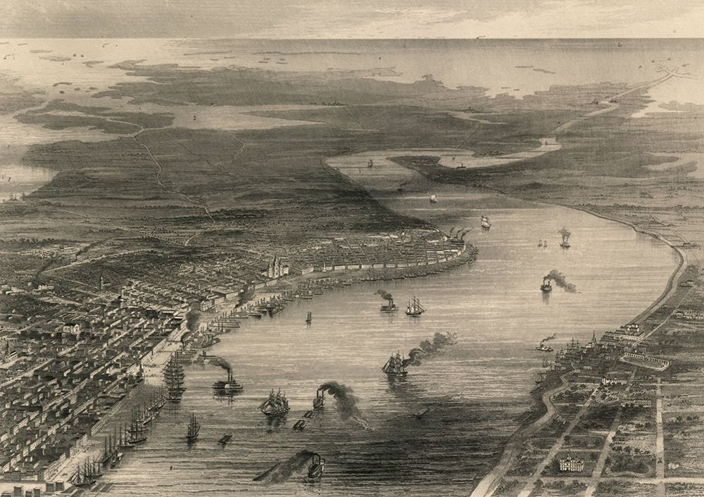 New Orleans Louisiana and Vicinity 1863 art print by Vintage Maps for $57.95 CAD