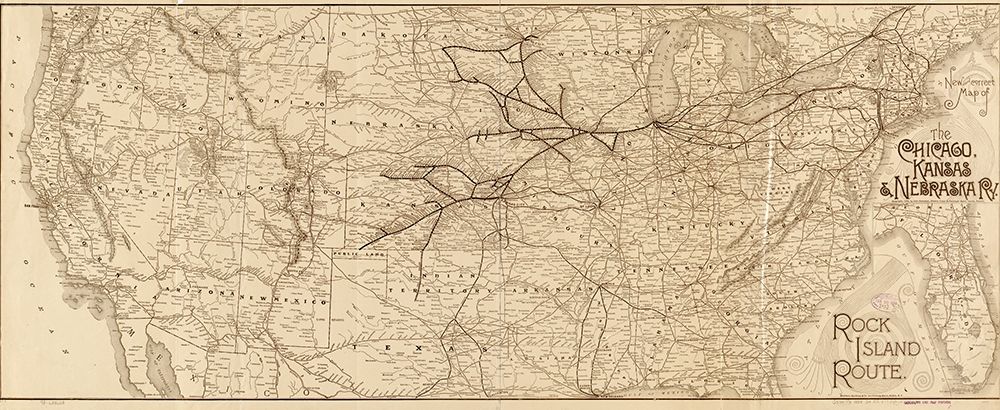 Chicago Kansas and Nebraska 1888 art print by Vintage Maps for $57.95 CAD