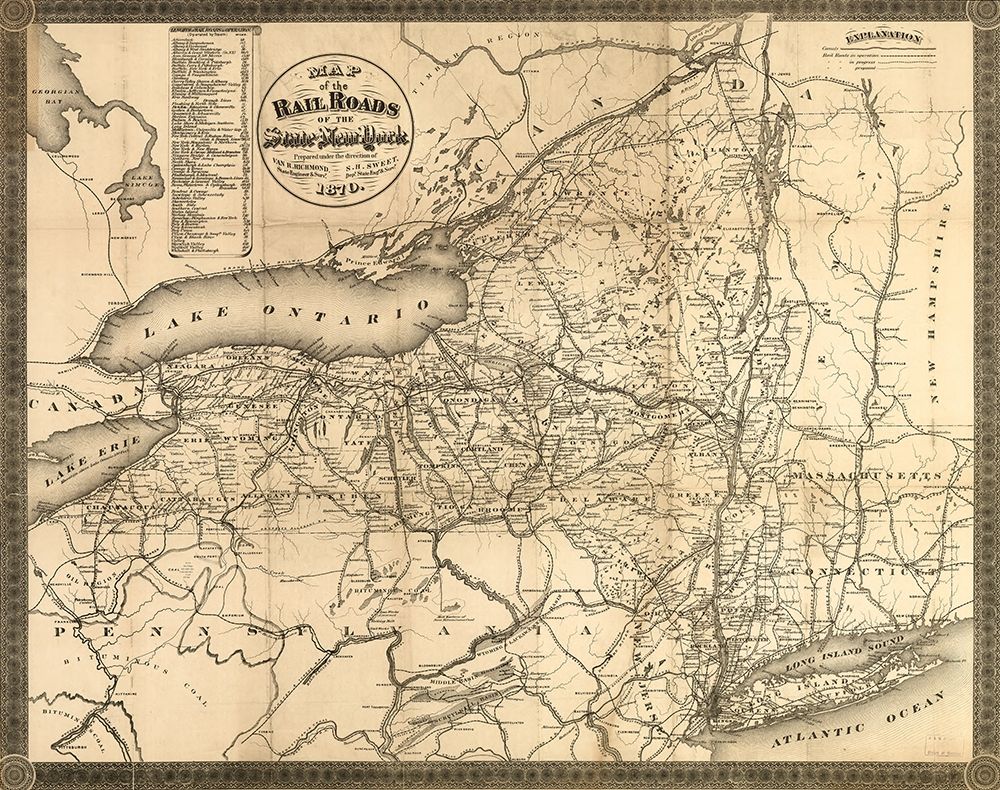 New York 1870 art print by Vintage Maps for $57.95 CAD