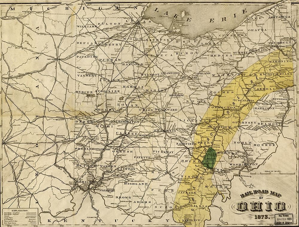Ohio 1873 art print by Vintage Maps for $57.95 CAD