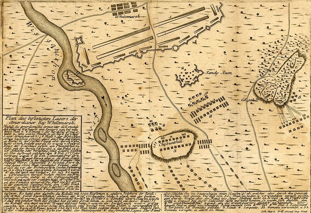 Battle of Whitemarsh Near Philadelphia 1777 art print by Vintage Maps for $57.95 CAD
