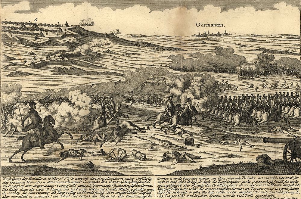 Battle of Germantown near Philadelphia 1777 art print by Vintage Maps for $57.95 CAD