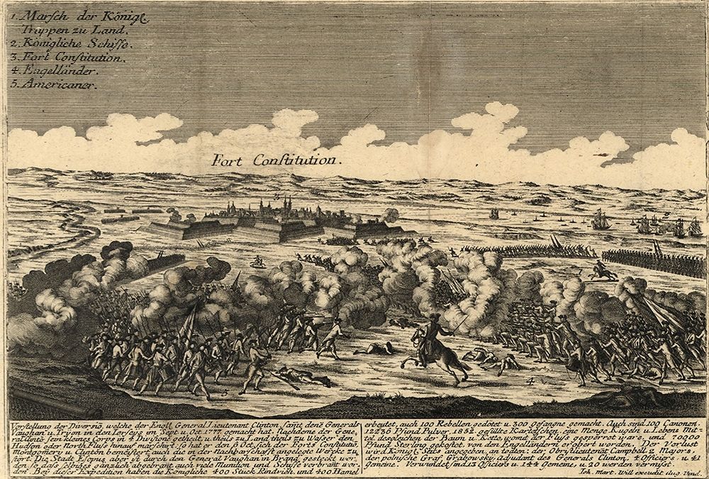 Battle of Fort Constitution 1777 art print by Vintage Maps for $57.95 CAD