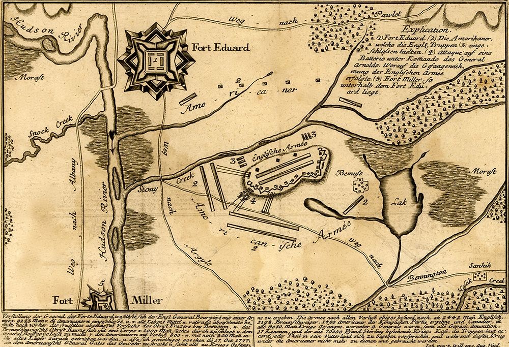 Battle of Fort Eduard 1777 art print by Vintage Maps for $57.95 CAD