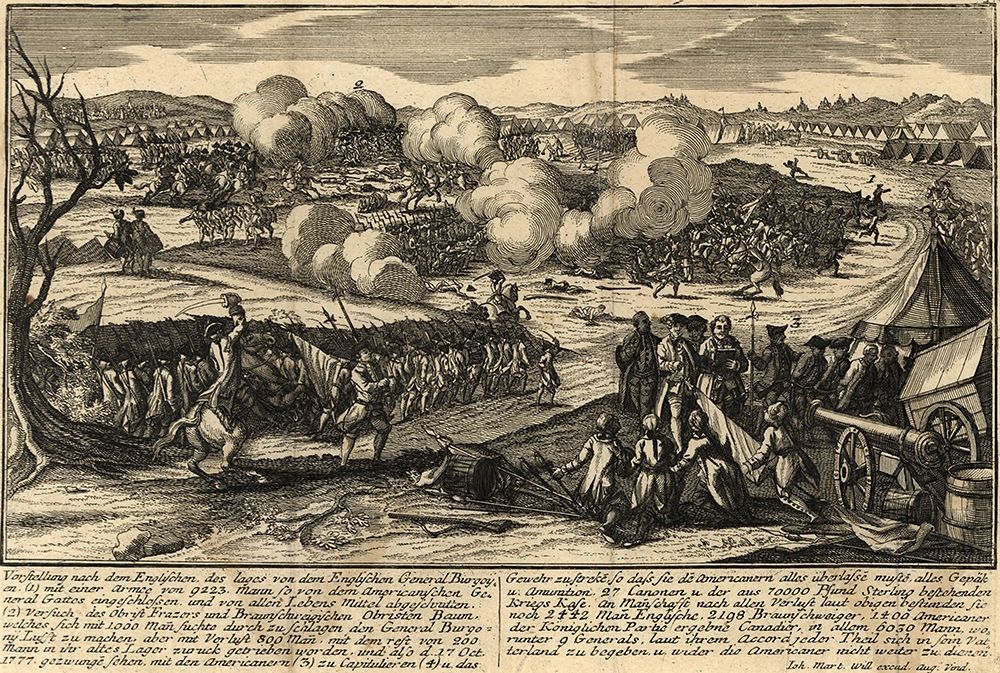 English Army of General Burgoyne with his German Troops 1777 art print by Vintage Maps for $57.95 CAD