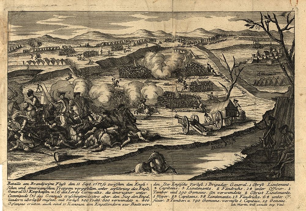 Battle of Brandywine Pictorial 1777 art print by Vintage Maps for $57.95 CAD