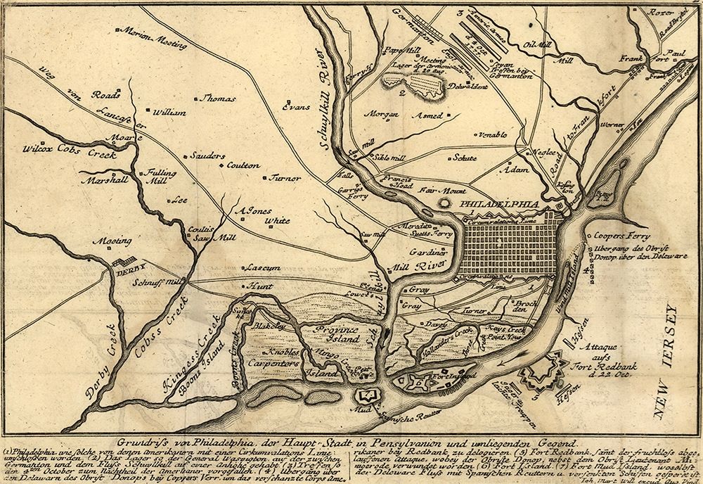 Philadelphia in the War 1777 art print by Vintage Maps for $57.95 CAD