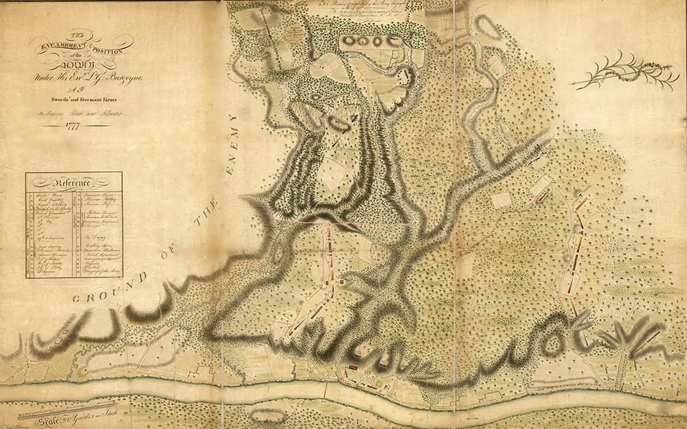 Burgoynes position at Freemans Farm on the Hudson 1777 art print by Vintage Maps for $57.95 CAD