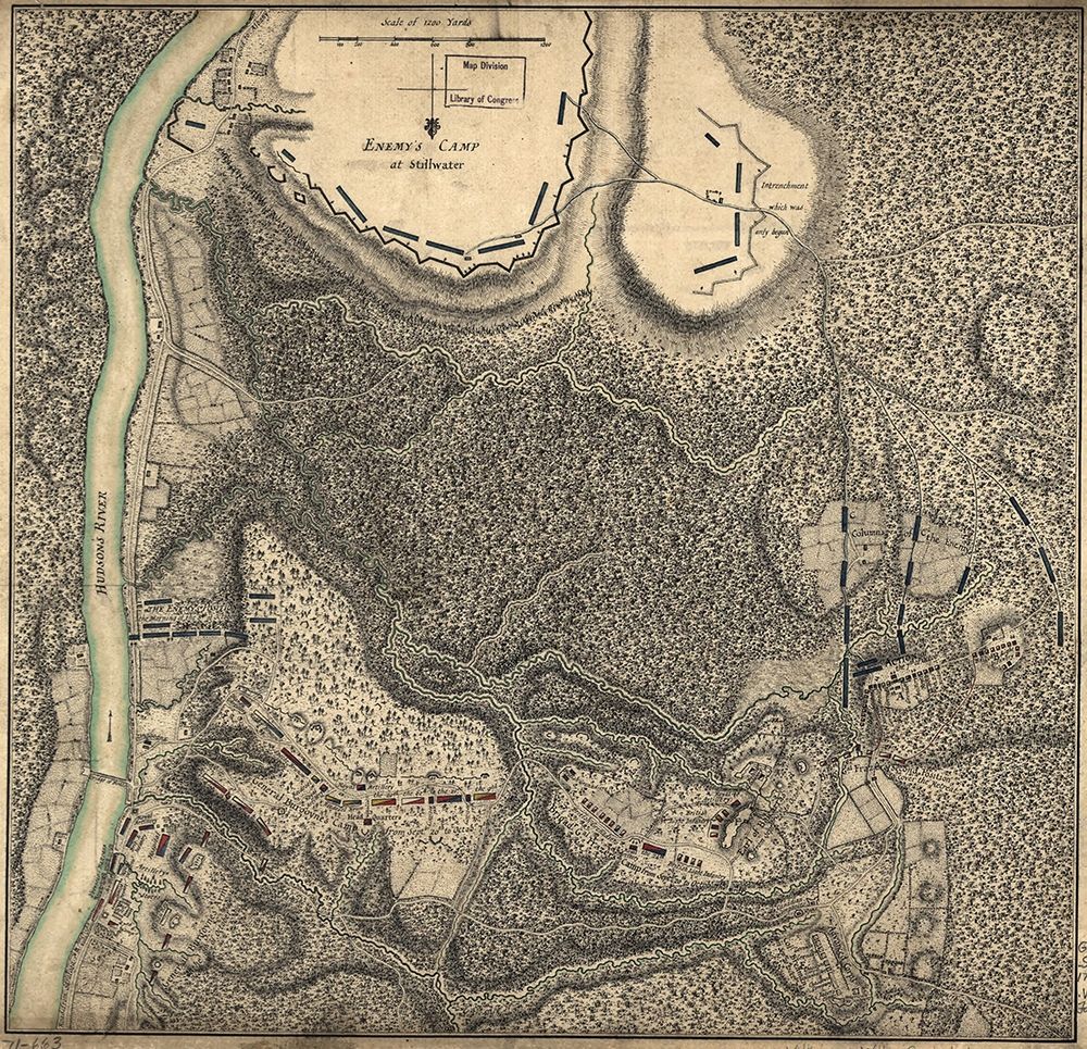 Bemus Heights Near Hudson River 1777 art print by Vintage Maps for $57.95 CAD