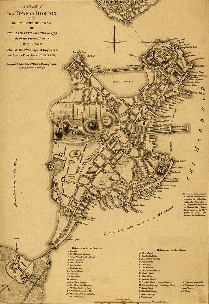 Boston in 1775 art print by Vintage Maps for $57.95 CAD