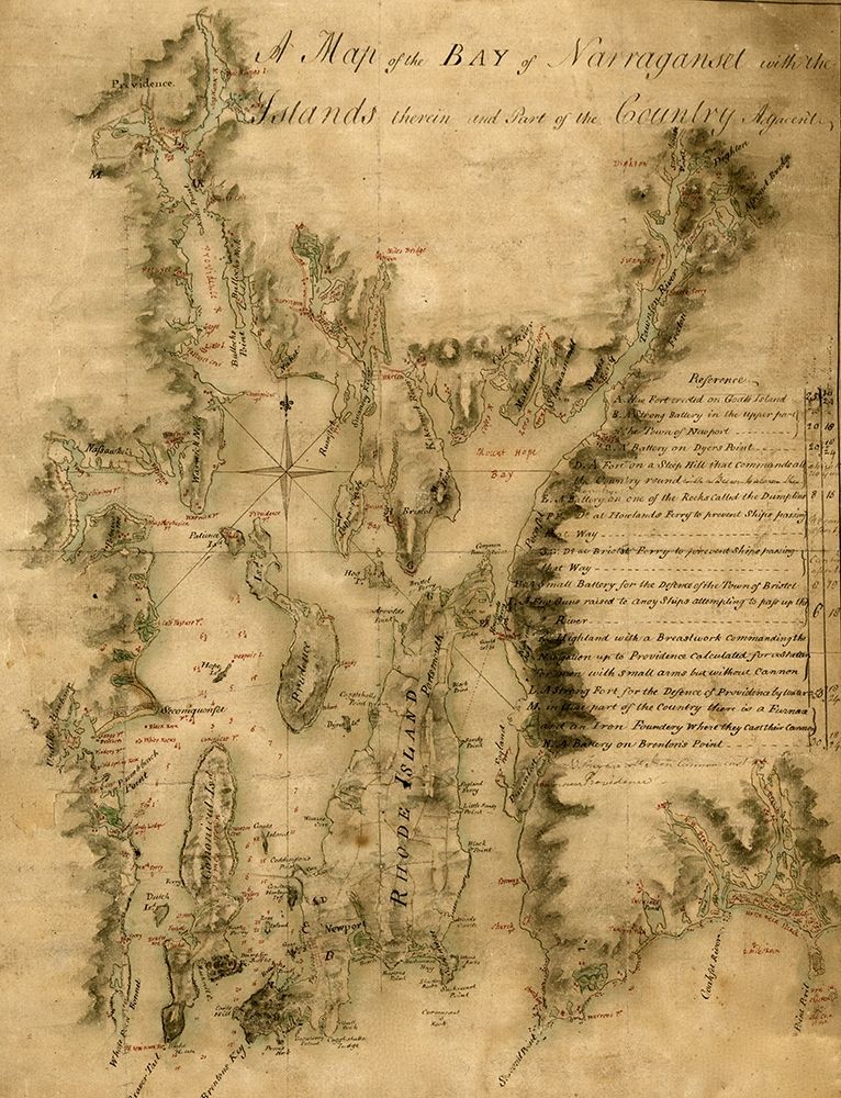 Narragansett Bay 1777 art print by Vintage Maps for $57.95 CAD