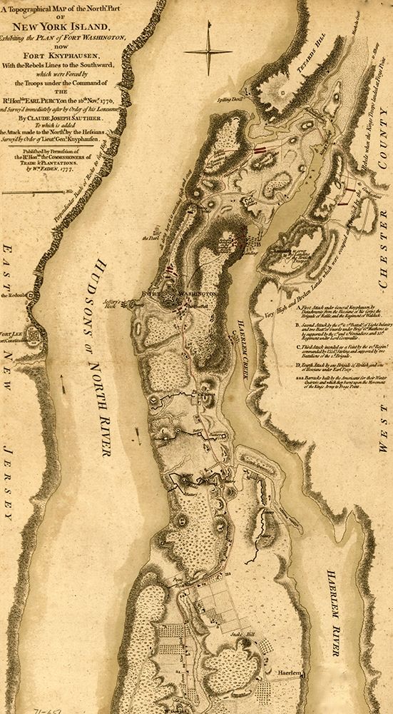 Plan of the attack of Fort Washington 1776 art print by Vintage Maps for $57.95 CAD