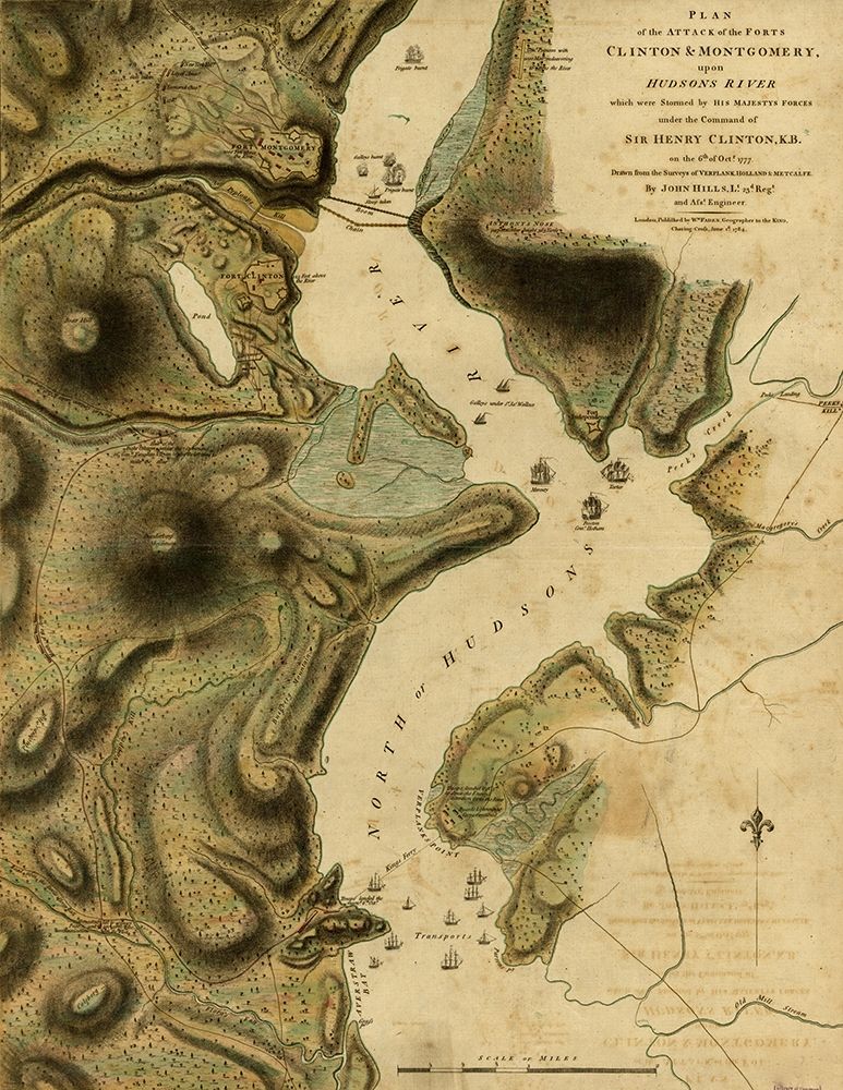 Plan of the attack of the Forts Clinton and Montgomery 1777 art print by Vintage Maps for $57.95 CAD