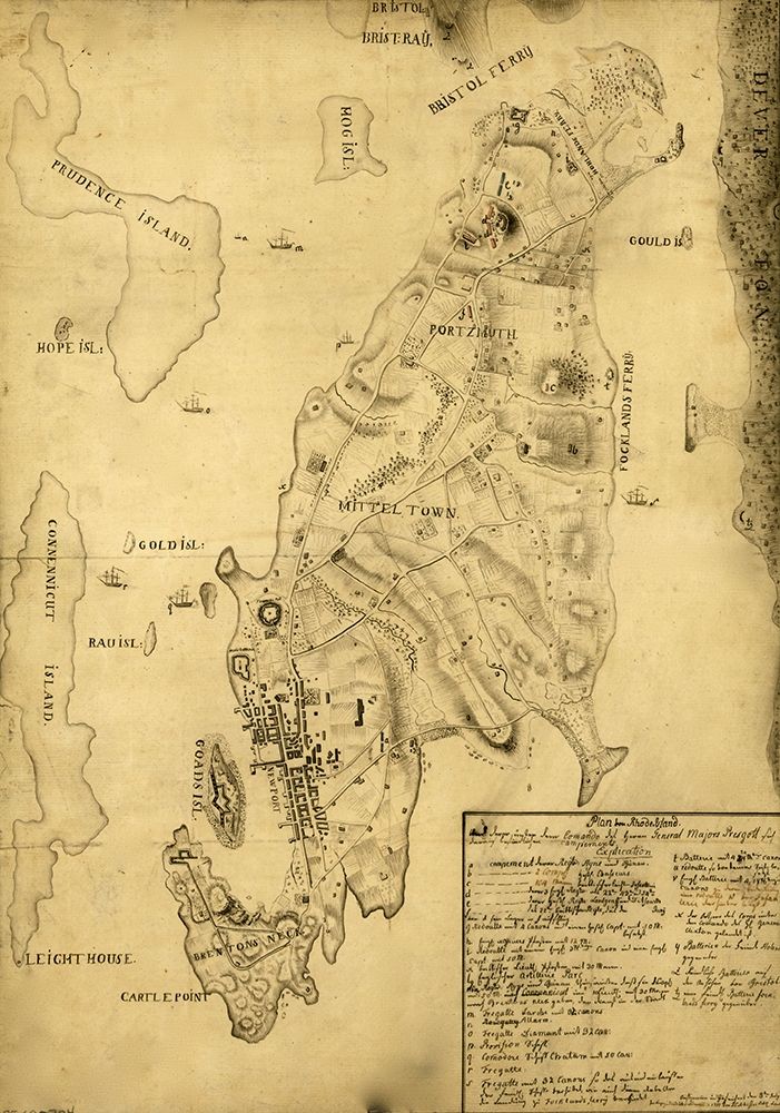 Rhode Island 1777 art print by Vintage Maps for $57.95 CAD