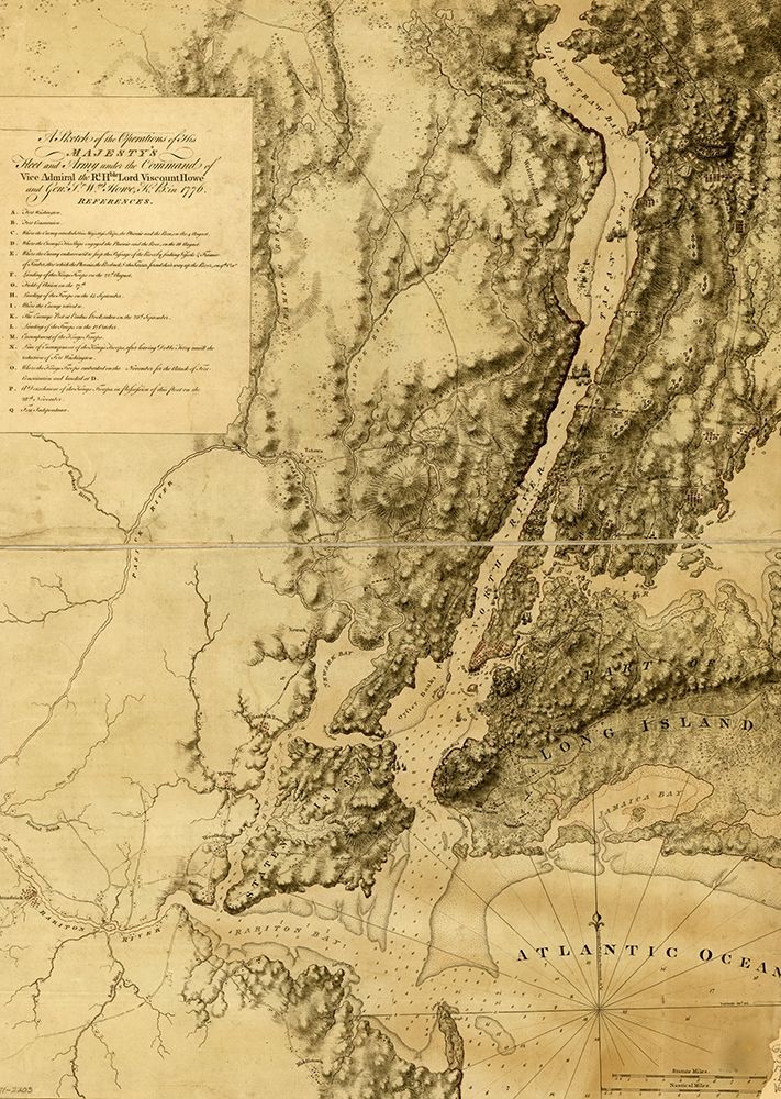 British fleet and army under Howes Command art print by Vintage Maps for $57.95 CAD