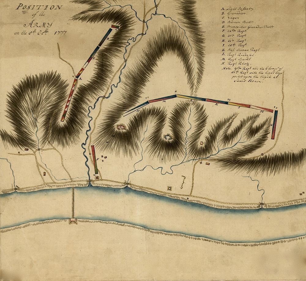 British and German Troops in Saratoga 1777 art print by Vintage Maps for $57.95 CAD