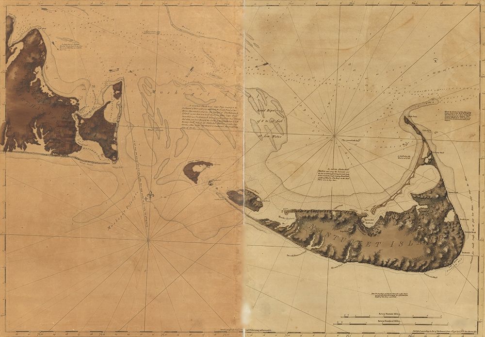 Nantucket Island and the eastern half of Marthas Vineyard art print by Vintage Maps for $57.95 CAD