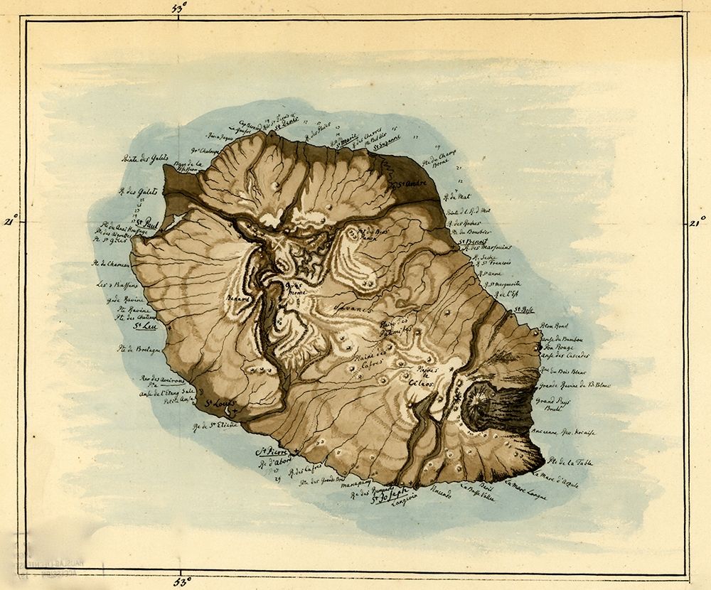 Island of Reunion previously Bourbon 1802 art print by Vintage Maps for $57.95 CAD