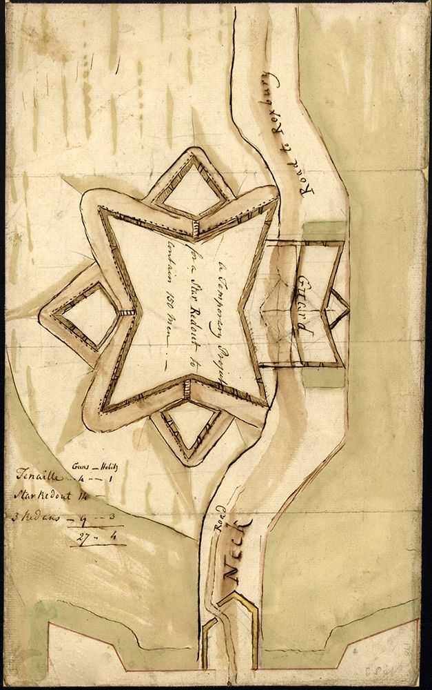 Boston Defenses Star Redoubt 1779 art print by Vintage Maps for $57.95 CAD