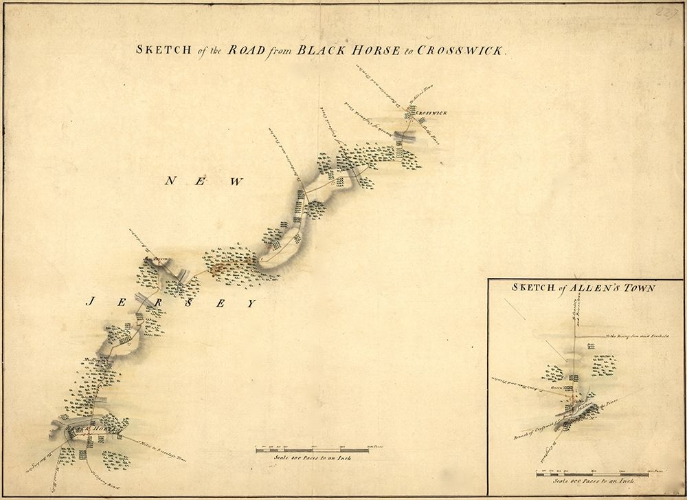 Crosswicks New Jersey 1778 art print by Vintage Maps for $57.95 CAD