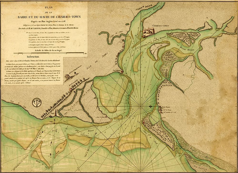 Charlestown Harbor after capture by the British art print by Vintage Maps for $57.95 CAD