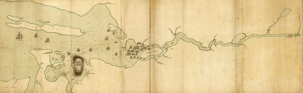 Operations of the English Fleet at Penobscot River and Bay 1779 art print by Vintage Maps for $57.95 CAD