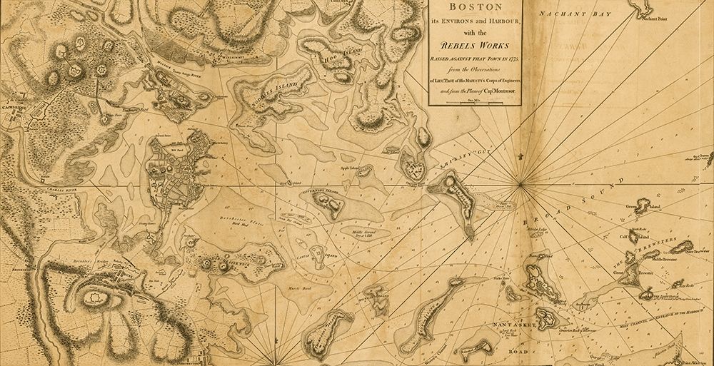 Boston its environs and harbor 1775 art print by Vintage Maps for $57.95 CAD