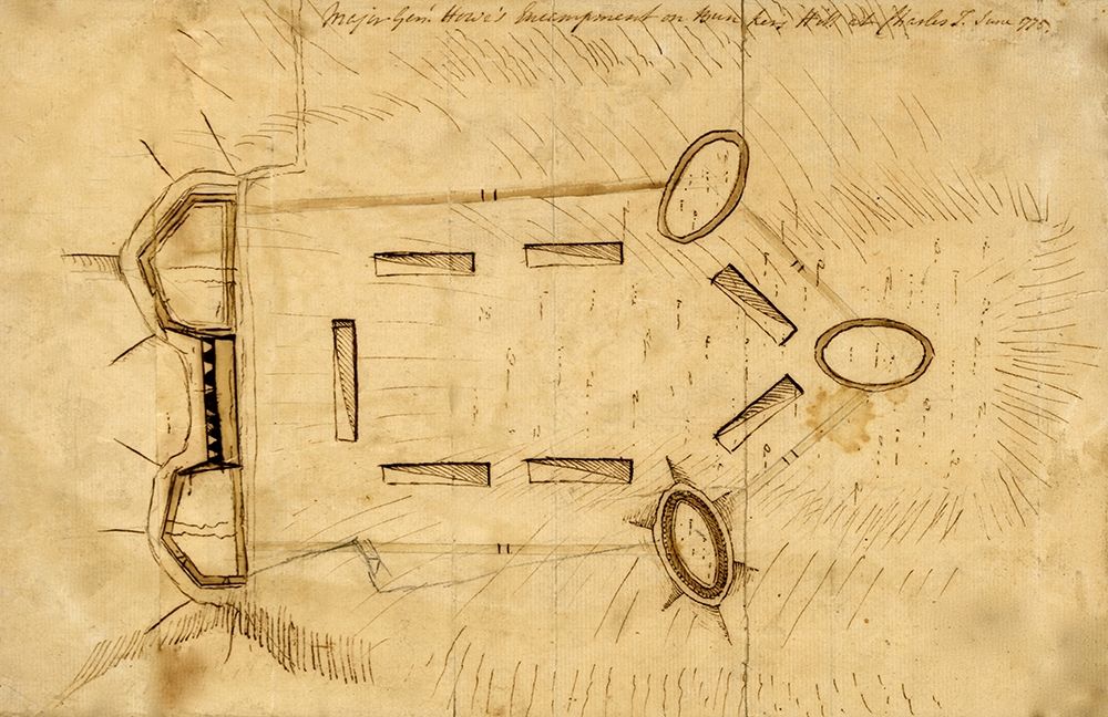 British Encampment under Howe at Bunker Hill 1775 art print by Vintage Maps for $57.95 CAD
