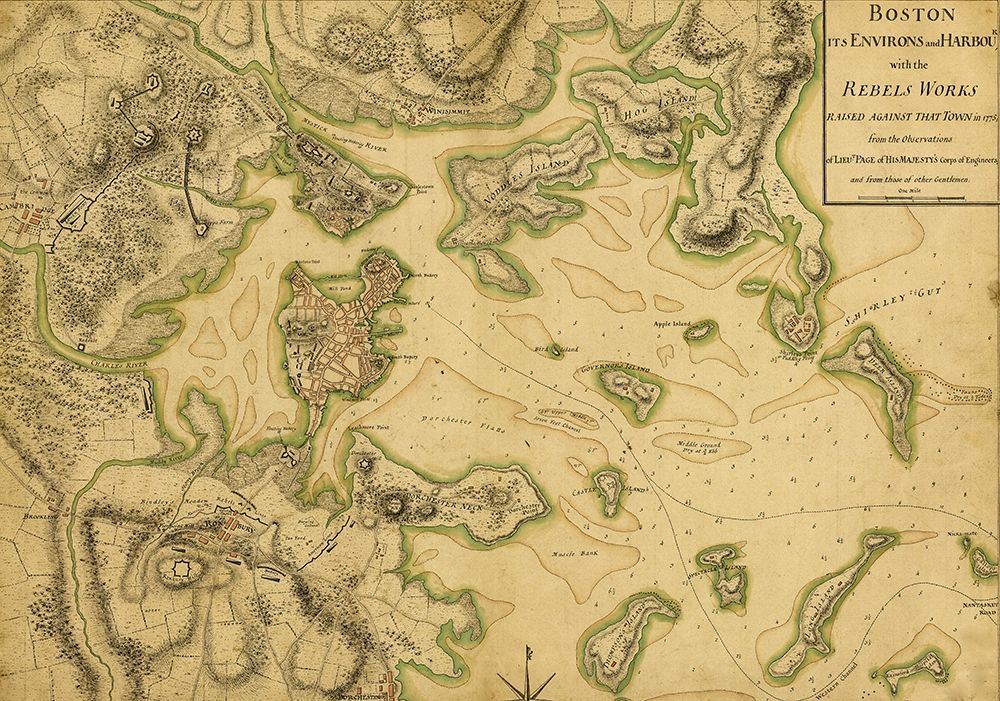 Colonial Defenses Against the British 1775 art print by Vintage Maps for $57.95 CAD