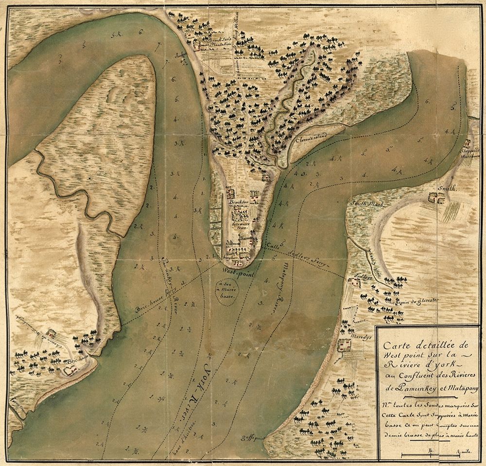 Soundings for Depth of the Hudson Around West Point art print by Vintage Maps for $57.95 CAD