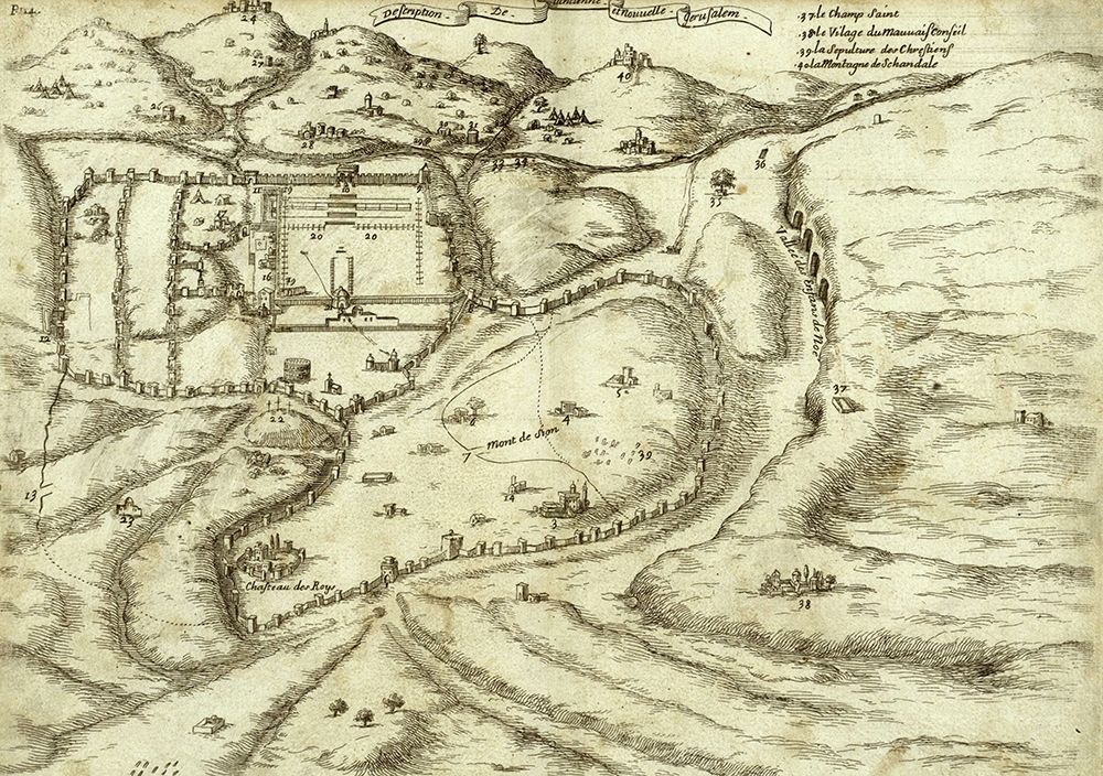 Antique Map of Jerusalem art print by Vintage Maps for $57.95 CAD