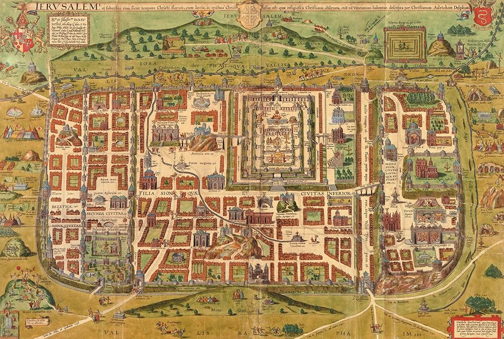 Antique Map of Jerusalem art print by Vintage Maps for $57.95 CAD