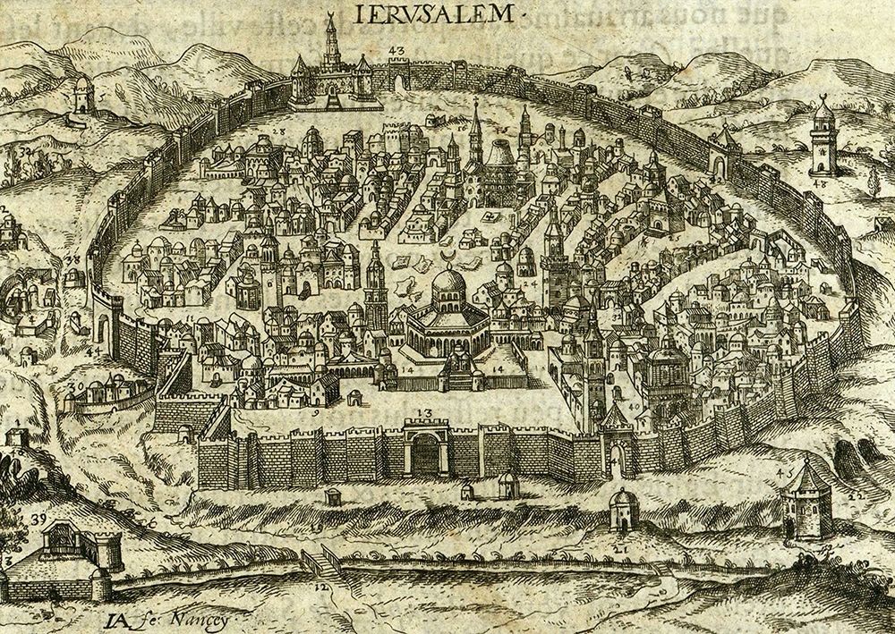 Antique Map of Jerusalem art print by Vintage Maps for $57.95 CAD