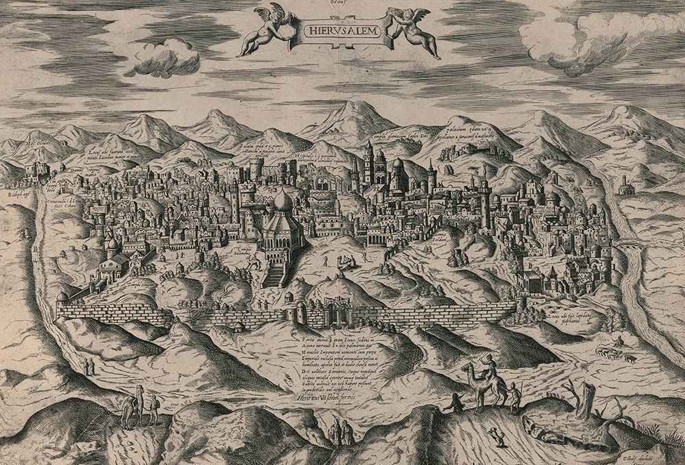 Antique Map of Jerusalem art print by Vintage Maps for $57.95 CAD