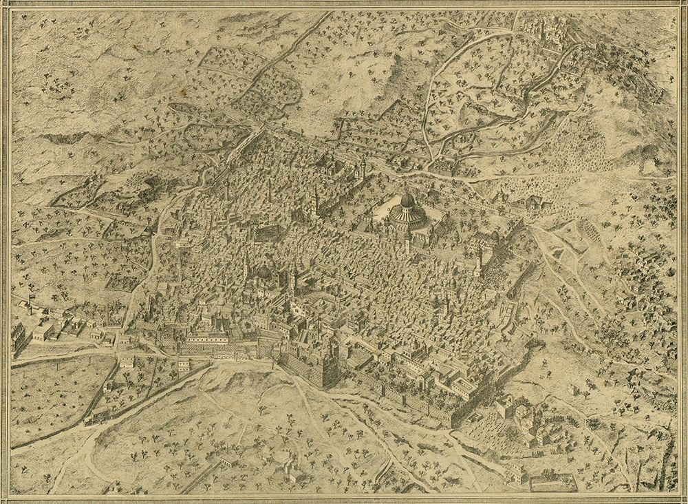 Antique Map of Jerusalem art print by Vintage Maps for $57.95 CAD