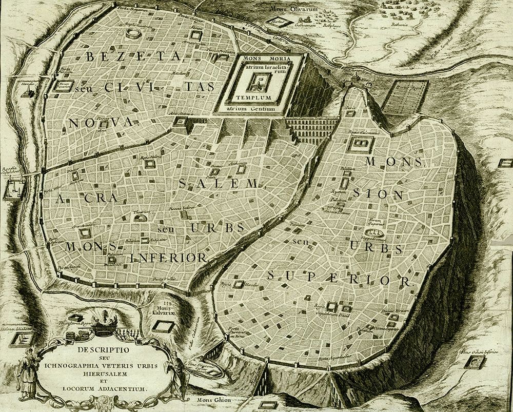 Antique Map of Jerusalem art print by Vintage Maps for $57.95 CAD