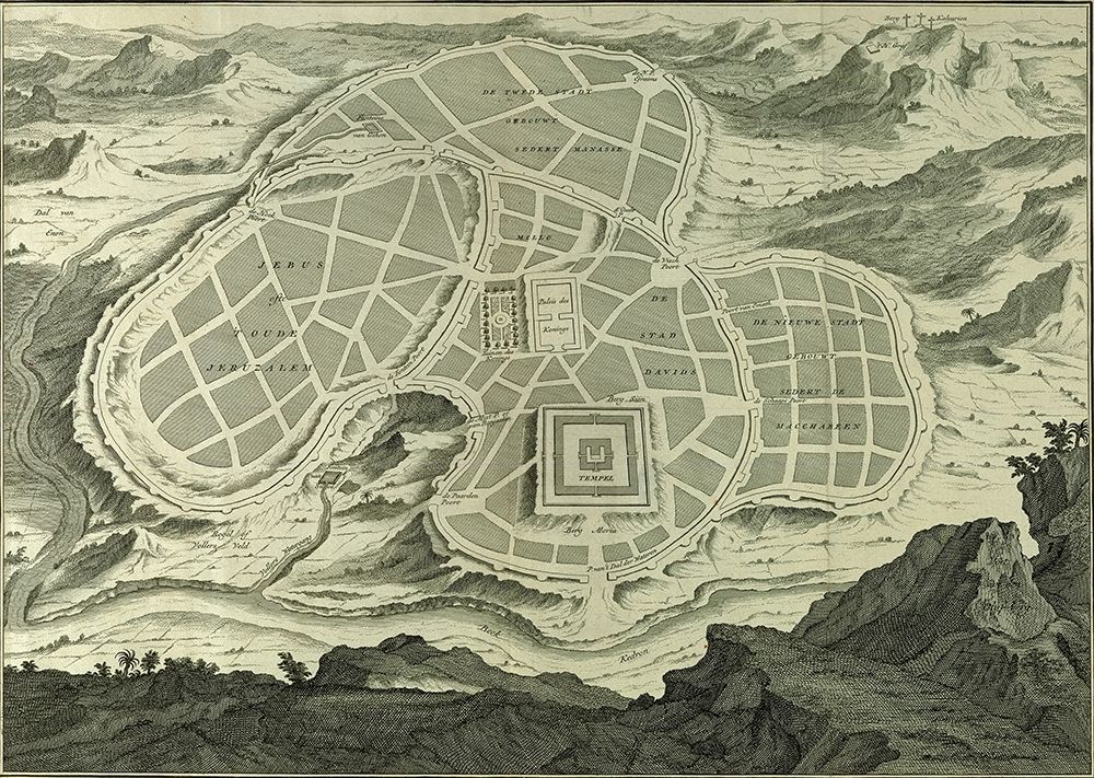 Antique Map of Jerusalem art print by Vintage Maps for $57.95 CAD