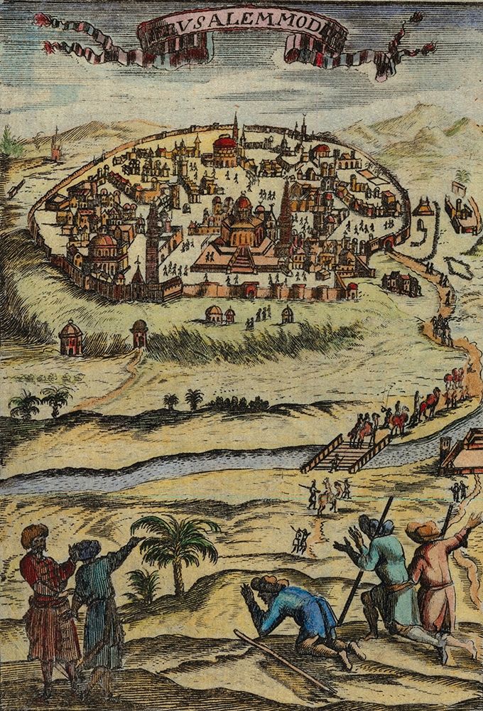 Antique Map of Jerusalem art print by Vintage Maps for $57.95 CAD