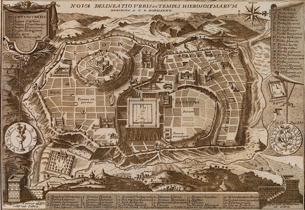 Antique Map of Jerusalem art print by Vintage Maps for $57.95 CAD