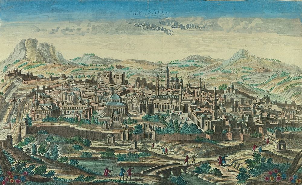 Antique Map of Jerusalem art print by Vintage Maps for $57.95 CAD