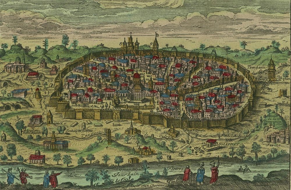 Antique Map of Jerusalem art print by Vintage Maps for $57.95 CAD