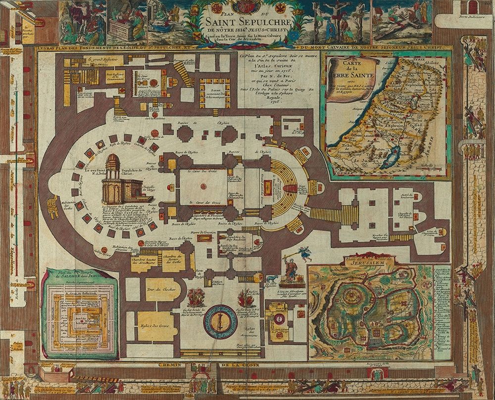 Antique Map of Jerusalem art print by Vintage Maps for $57.95 CAD