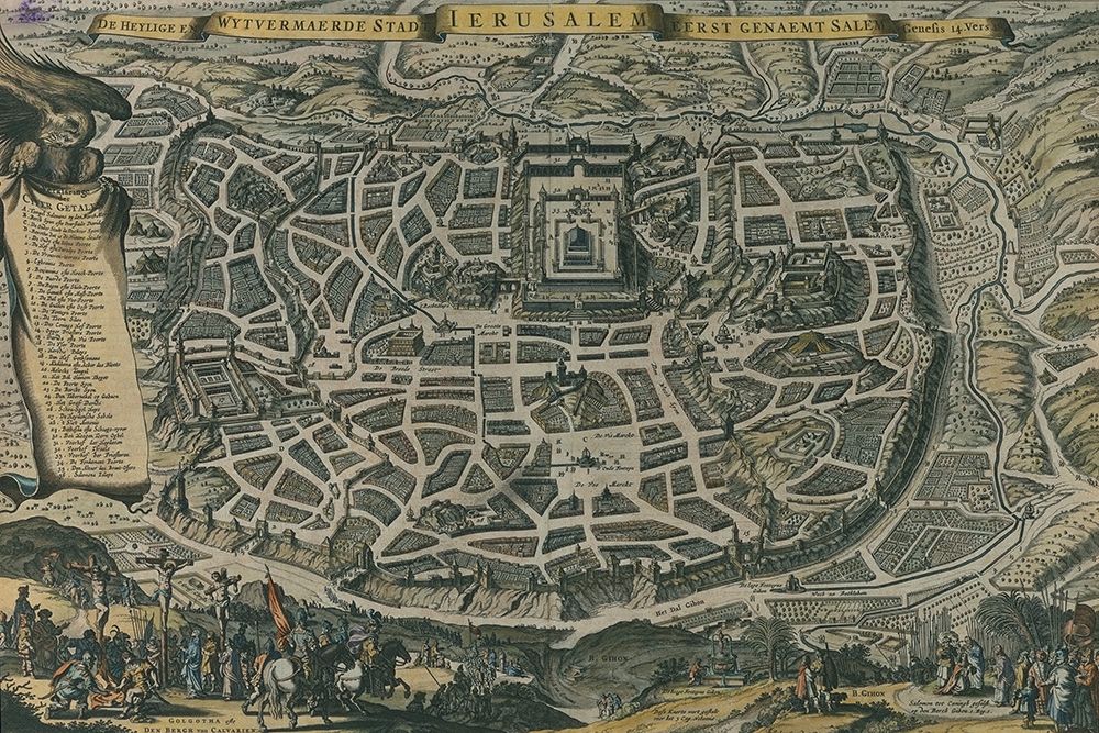 Antique Map of Jerusalem art print by Vintage Maps for $57.95 CAD